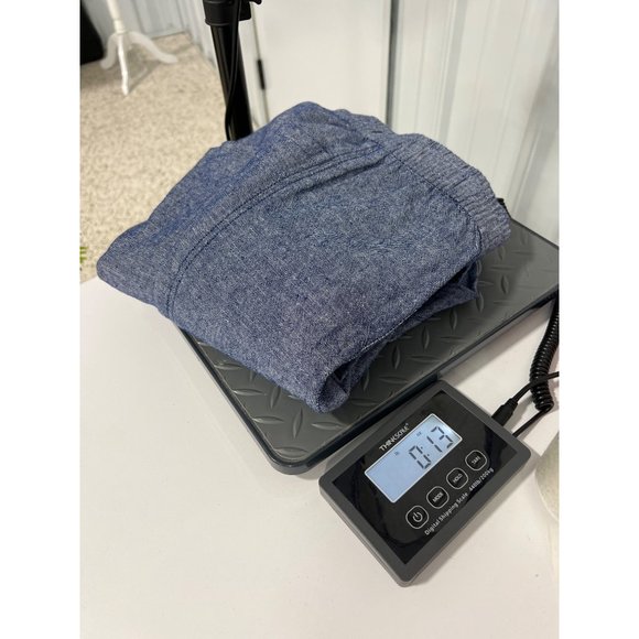 Old Navy High Waisted Chambray Tapered Leg Pant Womens XL Blue Linen Blend - Picture 7 of 9